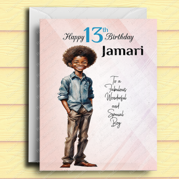 Black Boy Birthday Card P